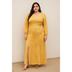 The Wolf Gang‎ Marrakesh Cut Out Maxi Dress Womens Large Citrus Swirl Print